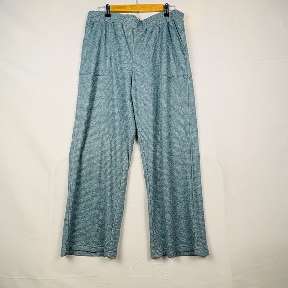 Soma Lounge Pajama Set Women XL Blue Waffle Long Sleeve Long Pants Cozy Casual - Picture 4 of 16